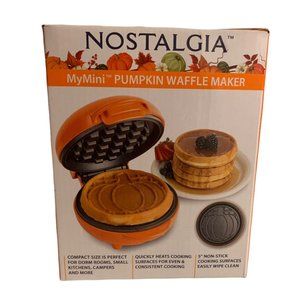 Nostalgia Mini pumpkin waffle maker - NEW-